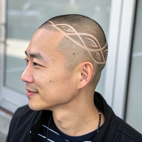 Buzz Cut with Design Line