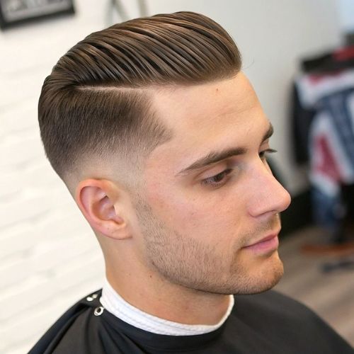 Comb Over with Medium Fade