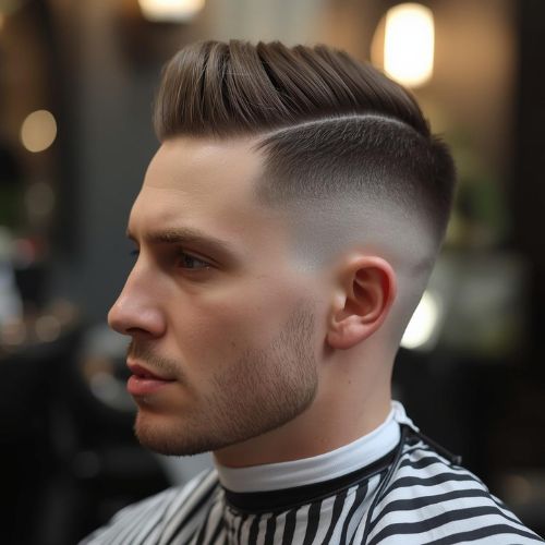 Cool Comb Over with Mid Fade