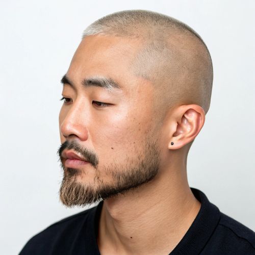 Faded Buzz Cut with Beard Blend
