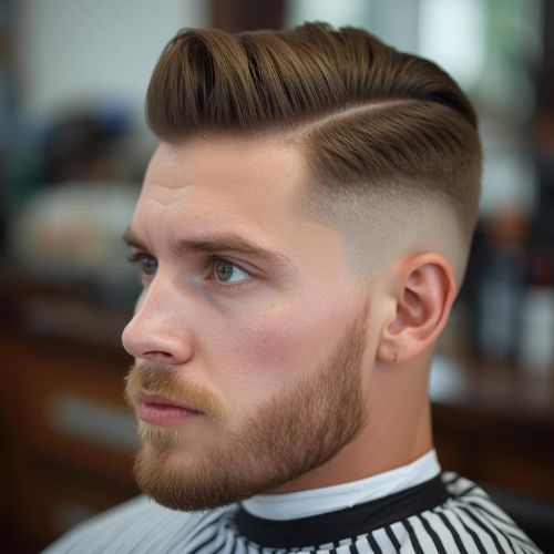 Hard Comb Over with Fade