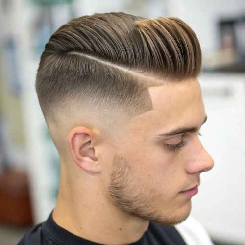 Mid Fade Comb Over