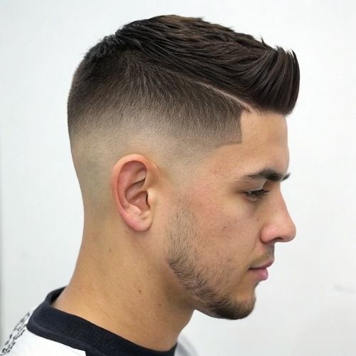 Thick Crew Cut with Skin Fade