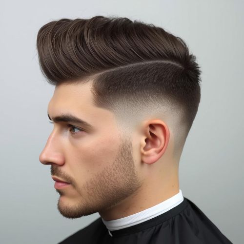 Full Textured Quiff with Low Skin Fade