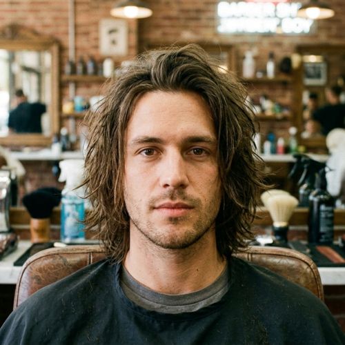 Messy Shoulder-Length Hair