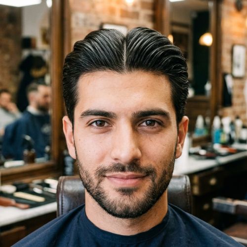 Middle Parted Brush Back