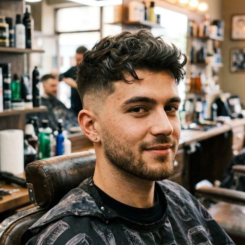 Short Messy Waves with High Skin Fade