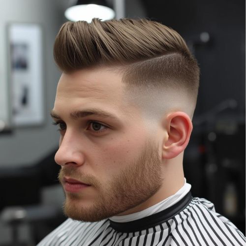 Short Quiff with Low Taper Fade