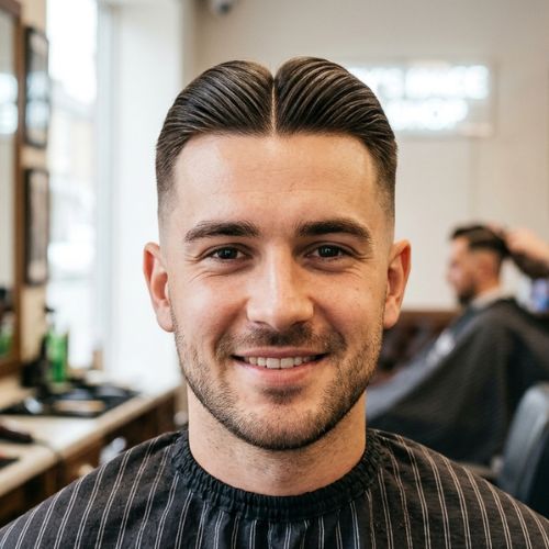Sleek Middle Part with Short Sides