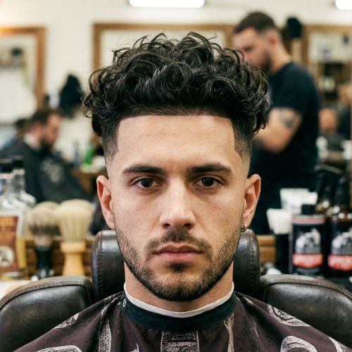 Tousled Curly Hair Fade