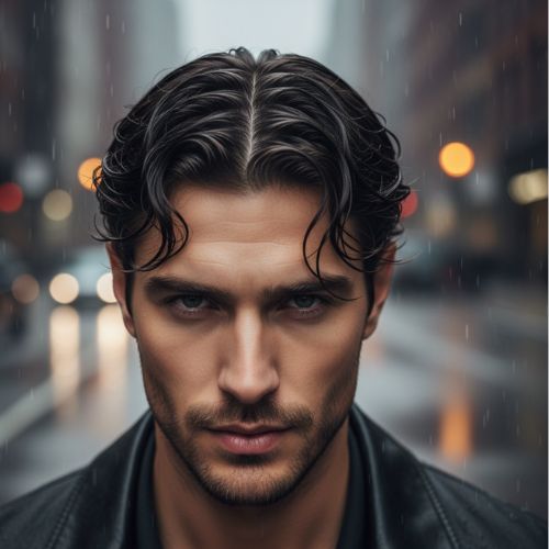 Wet Look Middle Part