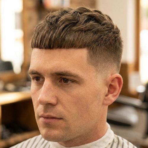 Brushed Forward Caesar with Short Sides