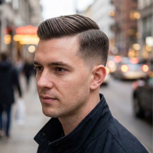 Comb Over with Low Fade