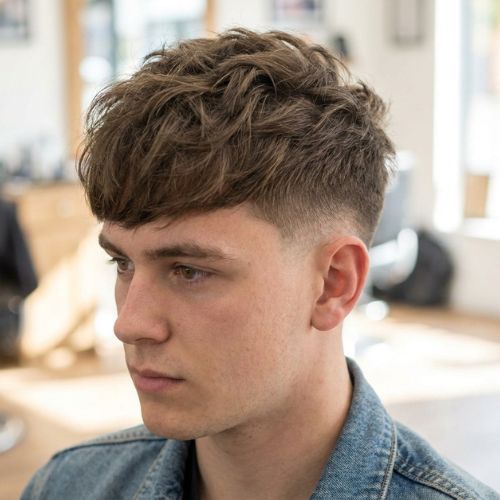 Fluffy Fringe Low Taper Fade
