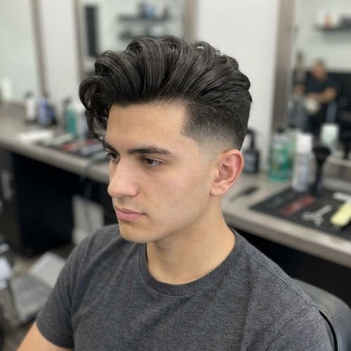 Long Quiff with Tapered Sides