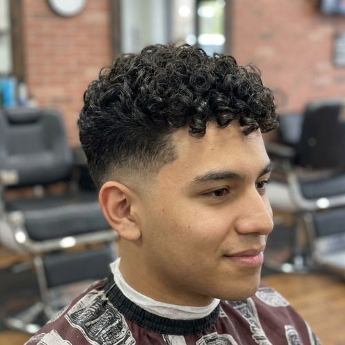 Low Fade with 3B Curls