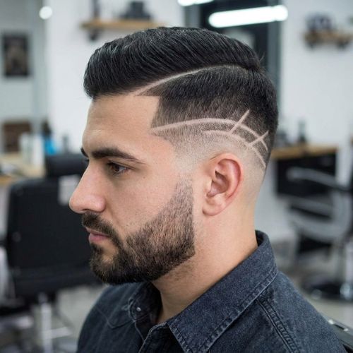 Low Fade with Design (Hard Part/Lines)