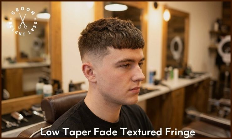 Low Taper Fade Textured Fringe