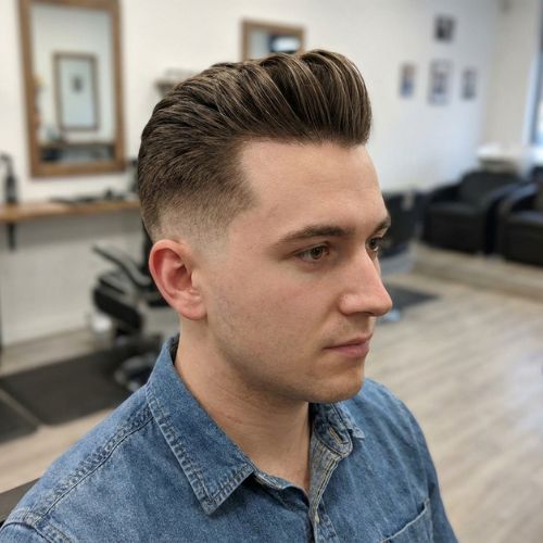 Pompadour with Low Fade