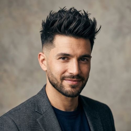 Spiky Textured Top with Low Fade