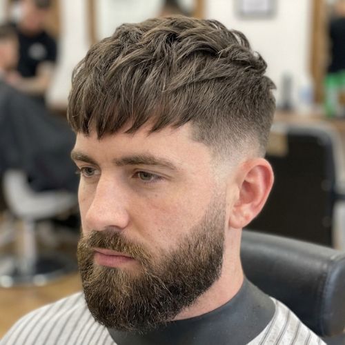 Textured Fringe with Beard and Low Taper