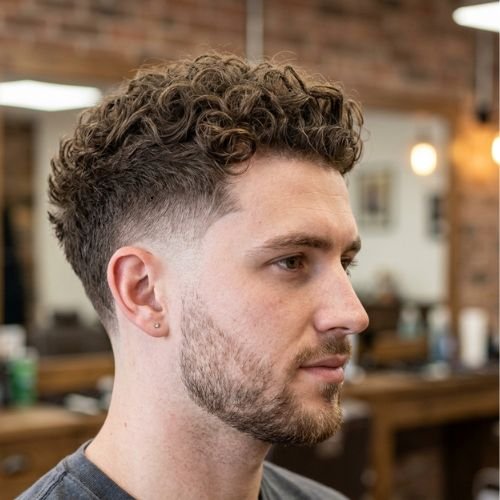Burst Fade Curly Hair
