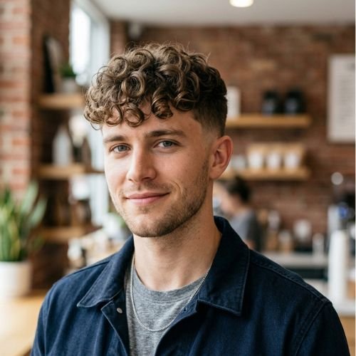 Curly Fringe Low Taper
