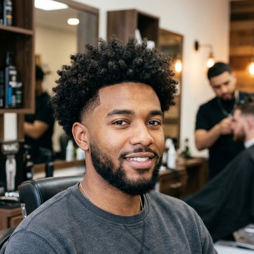 Low Taper Curly Afro
