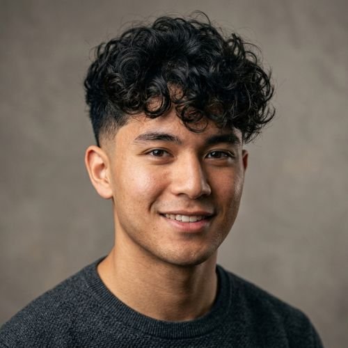 Low Taper Curly Messy Hairstyle
