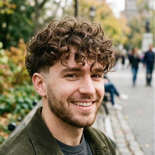 Low Taper Fade Curly Shag