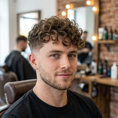 Low Taper with Loose Curls