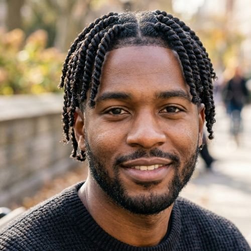 Two Strand Twist Men Short Hair