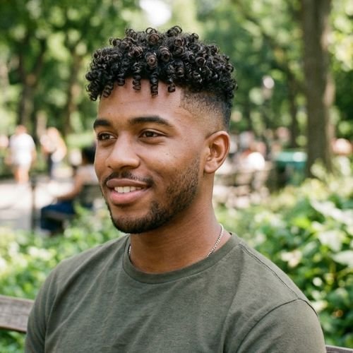 Fade Haircuts for 3A Curly Hair Men
