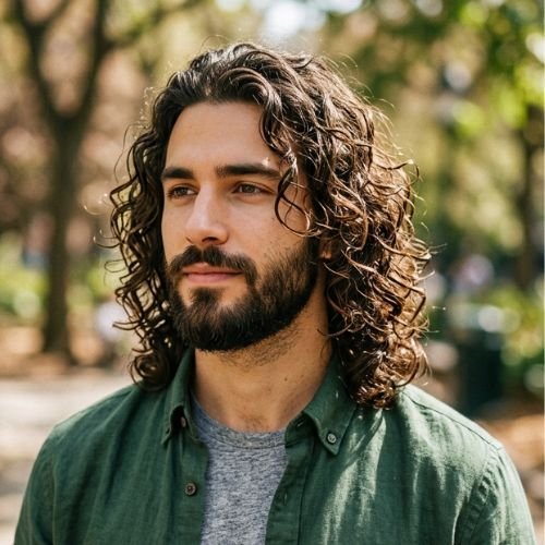 Long Haircuts for 3A Curly Hair Men