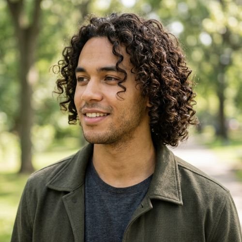 Medium Length Haircuts for 3A Hair Men